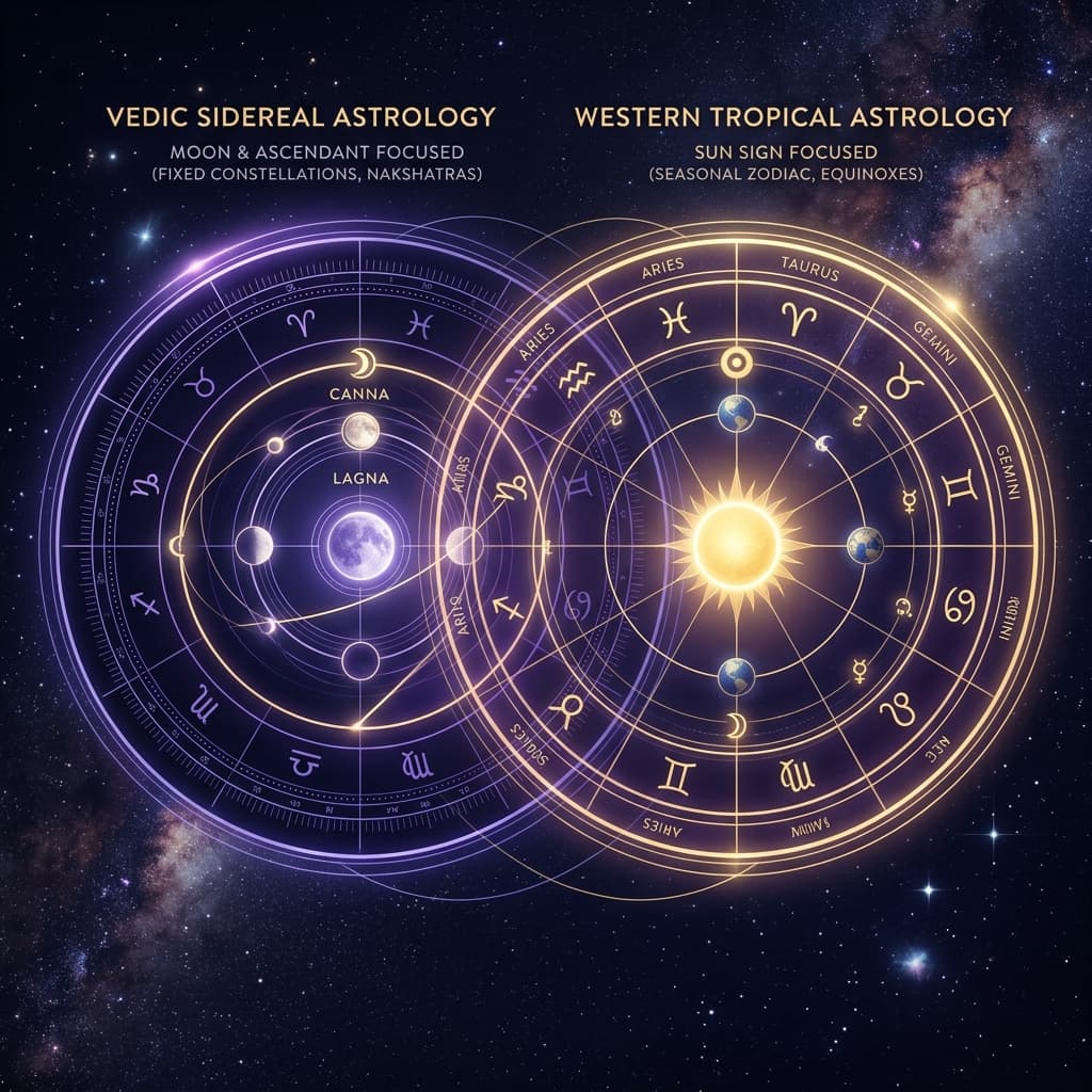 Vedic Astrology vs Western Astrology: The Complete Difference Explained